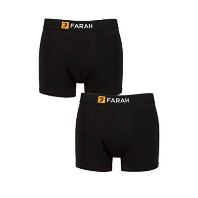 Image de Farah Homme Coton Classique Trunks ajustés Paquet de 2 Noir/Noir XL