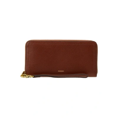 Image de Fossil Portefeuille pour femme Logan, PU, PVC Zip Clutch brun 19.7 cm L x 1.9 W 10.2 H SL7831200