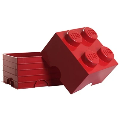 Image de Lego Boite Rangement Rouge M 4 plots