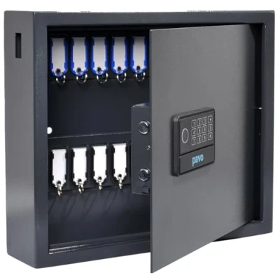 Image de Pavo Serrure électronique numérique,également Ouvert avec Un Lecteur d&#039;empreintes digitales, 10 Porte magnétiques Noirs Inclus, Armoire à clés pour 20