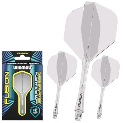 Image de WINMAU Darts Fusion Integrated Flight &amp; Shaft System Forme et design n 2 Couleur claire, longueur intermédiaire