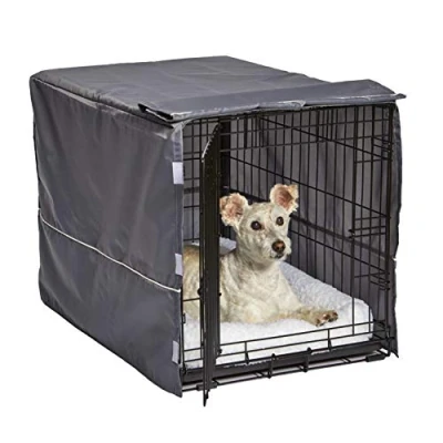 Image de New World BCVR 30GY housse de cage pour chien, protection MidWest, lavable en machine et sèche, motif design gris clair