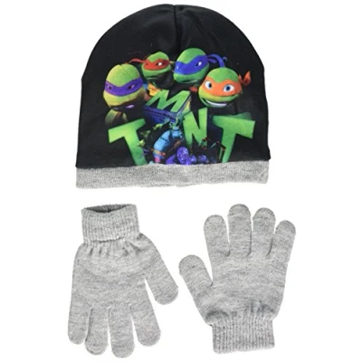Image de Nickelodeon Ninja Tortlues Tmnt Ensemble de Bonnet et Gants Garçon Grey (L Grey) 2.5 (Taille fabricant: 54)