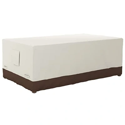 Image de Amazon Basics Housse de protection pour table 180 cm, M, Beige/Marron clair