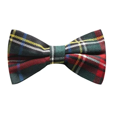 Image de King &amp; Priory Vert Foncé Noir Traditionnel Tartan Noeud Papillon Cravate