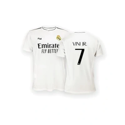 Image de Real Madrid Maillot Domicile Saison 24/25, Vini Jr., 8 Ans, Réplique avec Licence Officielle