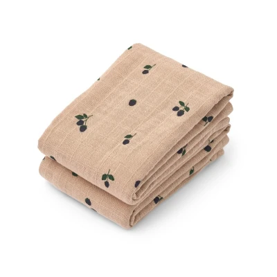 Image de Liewood Couverture en mousseline Lewis Lot de 2 65x65 cm Mini Berry Pale tuscany