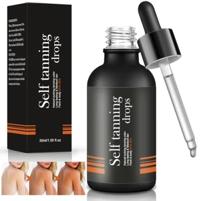 Image de 30ml Gouttes Autobronzantes pour un Bronzage, Concentrées, Sérum Auto Bronzant le Visage, Effet Bronzé Naturel et Progressif, Soin du Visage