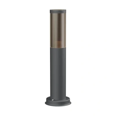 Image de ledscom.de Lampe de chemin/Borne d&#039;éclairage/Lampe jardin PORU pour l&#039;extérieur, aspect fumé, IP44, 38,5 cm, anthracite, 1x E27 max. 40W, colonne, lumière d&#039;orientation, extérieur, sol,