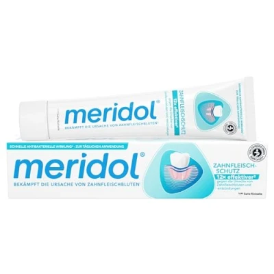 Image de Meridol Dentifrice au Fluorure D&#039;amine et Stanneux, 2 x 75 ml