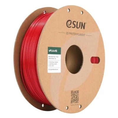 Image de eSUN Filament PLA+ 1.75mm, ePLA+HS 3D Imprimante Haute Vitesse Précision Dimensionnelle +/ 0.03mm, Bobine de 1KG (2.2 LBS) PLA Plus Rapide pour Imprimantes,Rouge Foncé