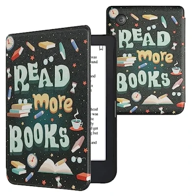 Image de kwmobile Étui Compatible avec Kobo Clara 2E Coque à Rabat magnétique Tablette eReader Similicuir Bleu Jaune Vert