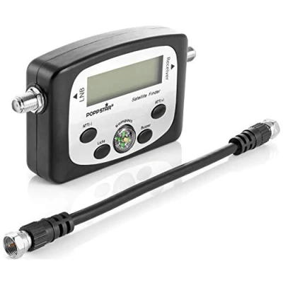 Image de Poppstar Digital Satfinder (Appareil de Mesure numérique Sat Finder pour antenne parabolique, alignement et réglage précis), câble coaxial 19,5 cm Inclus