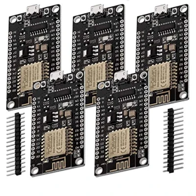 Image de AZDelivery 5 x NodeMCU Lolin V3 Module ESP8266 ESP 12F Carte de Développement WiFi Version Non soudée Compatible avec Arduino y Compris Un eBook