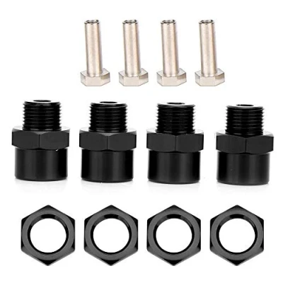 Image de Tbest Adaptateur de moyeu hexagonal Pour roue 12 mm à 17 voiture Sakura D4 HSP 94123 1/10 RC Noir