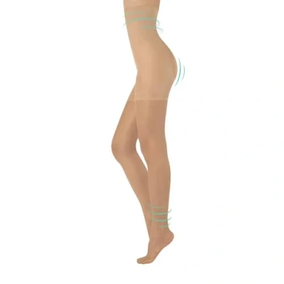 Image de CALZITALY Collant Sculptant Gainant, Taille Haute, Collants Compression Moyenne 8 mm/Hg S, M, L, XL, XXL, 3XL, 4XL Noir, Naturel 20 DEN Made in Italy (M, Soleil)