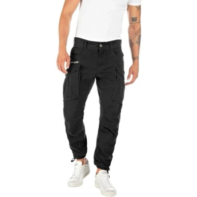 Image de Pantalon cargo Replay pour hommes Joe Comfort Fit en coton confortable, Noir 098 (Noir), 38W / 34L