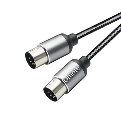 Image de Oluote Câble MIDI DIN 5 Broches Fiches Mâle vers Compatible Avec Clavier MIDI, Synthé Clavier, Rack, échantillonneur(3m)