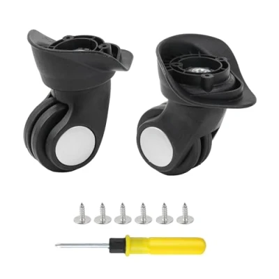 Image de BQLZRSet de 2 roulettes Remplacement pivotantes universelles en Plastique, Roues à Bagages universelles, Noir, pour
