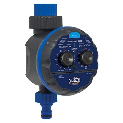 Image de Aqua Control C4109 Programmateur d&#039;arrosage pour Robinet modèle «Blindé». Compartiment à Piles étanche. Ouverture 0 Bar. Ne s&#039;ouvre Pas si Les sont épuisées par sécurité