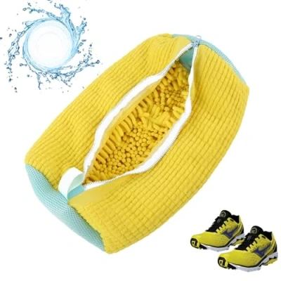 Image de STFYUG Filet Linge Machine à Laver, Sac Lavage Chaussures Laver，Filet de a Nettoie Les Dans la Laver en Profondeur et (1yellow)