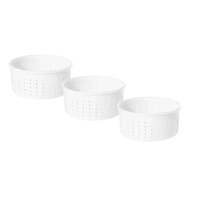 Image de 3 x Moule à Fromage 15x7.2cm 1.2kg Caciotta Forme faisselle maison