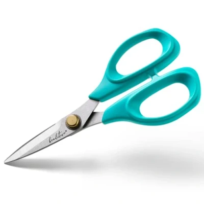 Image de Ciseaux de couture Beaditive à tissu en acier inoxydable 15 cm Lame dentelée pour une coupe et un matelassage faciles du tailleur couturière Sarcelle