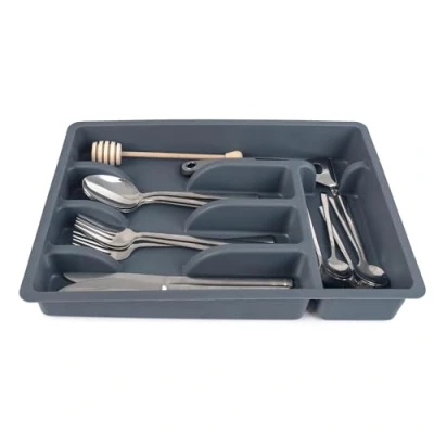 Image de KADAX organisateur de tiroir pour couverts, système rangement tiroir, robuste tiroirs, séparateur fonctionnel, range couverts (bleu foncé)