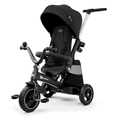 Image de Kinderkraft Easytwist Tricycle évolutif Amovible, siège pivotant à 360 degrés, 9 Mois 5 Ans, Noir