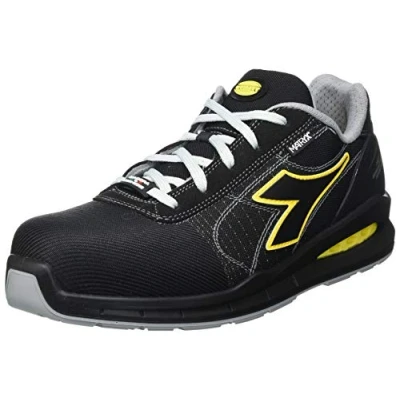 Image de Diadora Homme Run Net AIRBOX MATRYX Low S3 SRC Chaussure de Piste d&#039;athlétisme, Black/Black, 39 EU