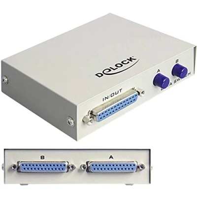 Image de DELOCK 87618 SWITCH PARALELO D SUB DE 25 PINES Y 2 PUERTOS MANUAL