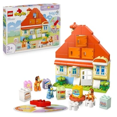 Image de LEGO Duplo La Maison de Famille Bluey et Le Jeu Mémoire Jouet Interactif Inspiré du Société 3 Figurines, Fenêtres &amp; Roue Fonctionnelles Cadeau pour Fille ou Garçon dès Ans 10459