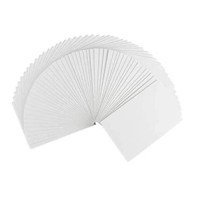 Image de Lot de 50 cartes pliées vierges Idéales pour la création vœux et d&#039;invitation Format C6 (10,5 cm x 14,8 cm) 230 g/m² Blanc
