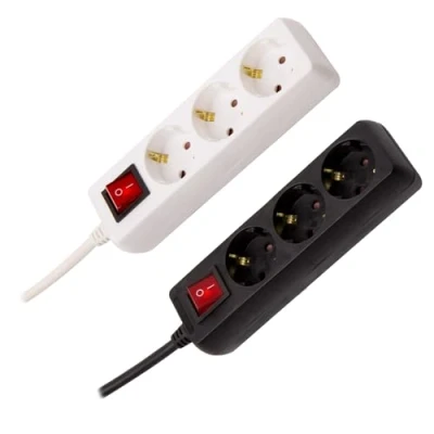 Image de LEDKIA LIGHTING Bloc Multiprise 3 Prises Type F Schuko EU 1.5m Noir