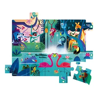Image de Janod Surprise Puzzle 20 Pieces Jungle From 2 Years Old, J02687