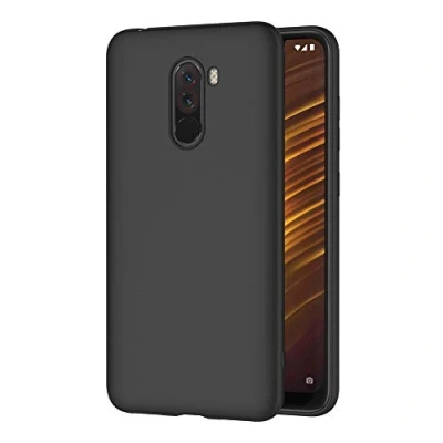 Image de AICEK Coque Xiaomi Pocophone F1, Noir Silicone pour F1 Housse Etui Case (6,18 Pouces)