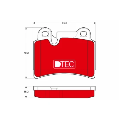 Image de TRW DTEC COTEC GDB1722DTE Jeu de plaquettes frein préparé pour indicateur d&#039;usure VOLKSWAGEN: Touareg I