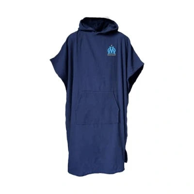 Image de Om Poncho de Bain Logo Adulte 100% Coton Oeko TEX Taille Unique Bleu Marine