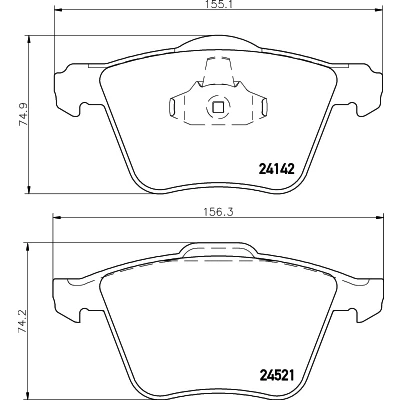 Image de HELLA 8DB 355 013 001 Jeu de plaquettes frein non préparé pour indicateur d&#039;usure VOLVO: V60 I, S80 II, XC70 II Break, FORD: S Max Mk1