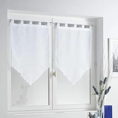 Image de douceur d&#039;intérieur, Paire de Voilages à Passants (2 x 60 160 cm) Lissea Blanc, Voile Sablé