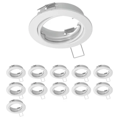 Image de ledscom.de 12 cadres d&#039;encastrement au plafond FERE, rond, pivotant, blanc brillant