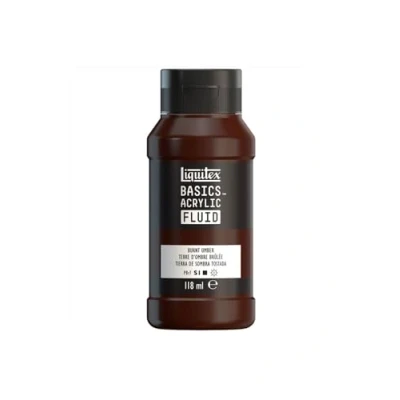 Image de Liquitex 8870410 Basics Fluid Peinture acrylique à consistance fluide, séchage rapide, résistante la lumière, imperméable, base d&#039;eau, Flacon de 118 ml, Terre d&#039;Ombre Brulée