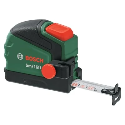 Image de Bosch Mètre ruban 5 m, clip pr crayon (Auto Lock ; revêtu de nylon 22 mm large dépl. 2 m échelle métr./imp; haute précision ceinture métal; Softgrip)