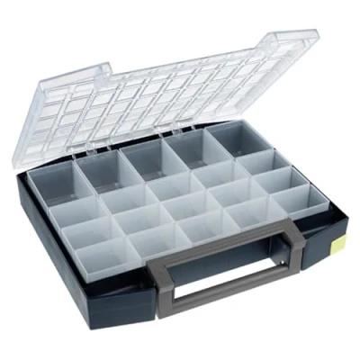 Image de raaco 134958 Boxxser 80 8x8 0 Mallette de rangement, Bleu/transparent
