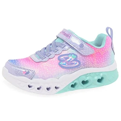 Image de Skechers Flutter Heart Lights Baskets basses lavender/multicoloured pour enfants, Taille: 30, Lavender/multi coloured Tissu / matière synthétique