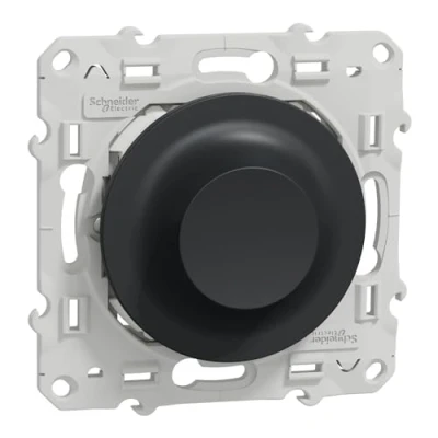 Image de Schneider Electric S540513W Wiser Odace variateur rotatif LED 2 fils zigbee anthracite