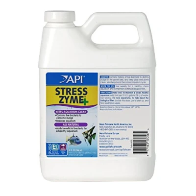 Image de API Stress Zyme Solution de Nettoyage pour Aquarium d&#039;eau Douce et salée Flacon 946 ML