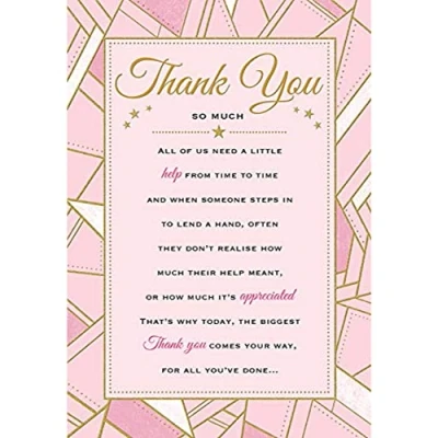 Image de Piccadilly Greetings Heartfelt Wishes Carte de remerciement sentimentale 22,9 x 15,2 cm Édition royale, jaune