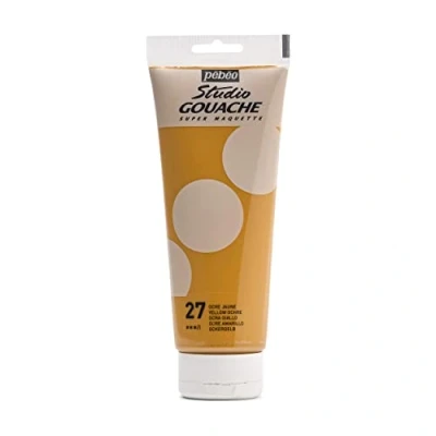 Image de Pébéo Peinture Gouache 220ml Tube de Qualité Fine Idéal Travaux Étude 1 220 ml Ocre Jaune