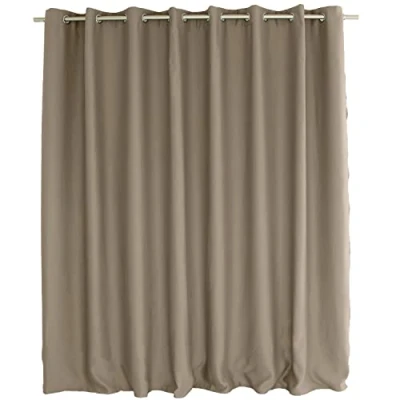 Image de ED ENJOY HOME Rideau Occultant avec Œillets argentés, Beige Naturel, Grande Largeur, 300x240cm, 100% Polyester, Tissu Certifié Oeko TEX, Collection Réglisse